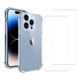 Capa iPhone 14 Pro e 2 películas de proteção - TPU - Transparente