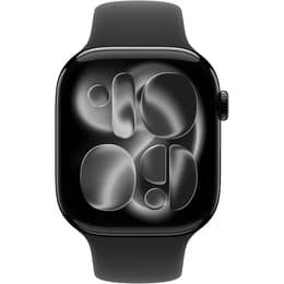 Apple Watch (2025) GPS + Celular 46 mm - Alumínio Preto brilhante - Bracelete desportiva Preto