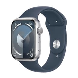 Apple Watch Series 9 (2023) GPS + Celular 45 mm - Alumínio Prateado - Bracelete desportiva Azul