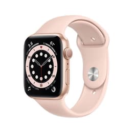 Apple Watch (Series 6) 2020 GPS 44 - Alumínio Rose gold - Bracelete desportiva Rosa (Sand)