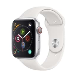 Apple Watch (Series 4) 2018 GPS 44 - Aço inoxidável Prateado - Bracelete desportiva Branco