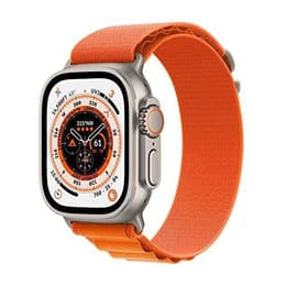 Apple Watch Ultra (2022) GPS + Celular 49 mm - Titânio Titânio natural - Loop Alpine Laranja