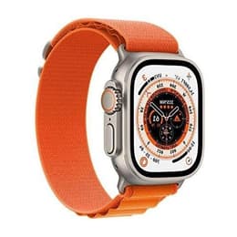 Apple Watch Ultra (2022) GPS + Celular 49 mm - Titânio Titânio natural - Loop Alpine Laranja