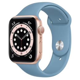 Apple Watch (Series 4) 2018 GPS 44 - Alumínio Dourado - Circuito desportivo Azul