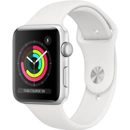 Apple Watch (Series 3) 2017 GPS + Celular 42 - Aço inoxidável Prateado - Bracelete desportiva Branco