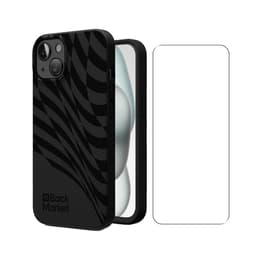 Back Market Capa iPhone 15 e película de proteção - 100% biodegradável - Preto - Padrão de Onda