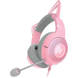 Kraken Kitty V2 jogos Auscultador- com fios (sector) com microfone - Rosa/Cinzento
