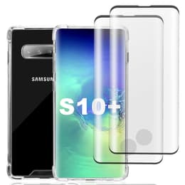 Capa Galaxy S10 Plus e 2 películas de proteção - Plástico reciclado - Transparente