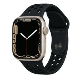 Apple Watch Series 7 (2021) GPS 41 mm - Alumínio Luz das estrelas - Bracelete desportiva Nike Preto