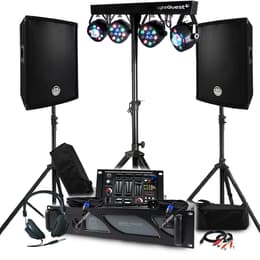 Pack Sono BM SONIC Ampli 1000W, Paire d'Enceintes Passives 2x300W, Table de Mixage, Portique 4 Lumières Xperformer, Pieds Colunas Pa