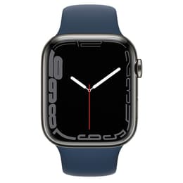 Apple Watch Series 7 (2021) GPS + Celular 41 mm - Aço inoxidável Grafite - Bracelete desportiva Azul