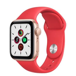 Apple Watch (Series 4) 2018 GPS 44 - Alumínio Dourado - Circuito desportivo Vermelho