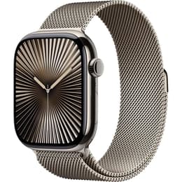 Apple Watch Series 10 (2024) GPS + Celular 46 mm - Titânio Natural - Loop milanesa Preto