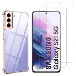 Capa Galaxy S21 5G e 2 películas de proteção - TPU - Transparente