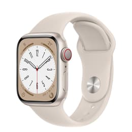 Apple Watch (Series 8) 2022 GPS 45 - Alumínio Bege - Bracelete desportiva Luz das estrelas