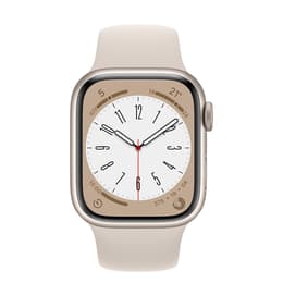 Apple Watch (Series 8) 2022 GPS 45 - Alumínio Bege - Bracelete desportiva Luz das estrelas
