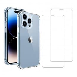 Capa iPhone 14 Pro Max e 2 películas de proteção - TPU - Transparente