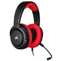 HS35 redutor de ruído jogos Auscultador- com fios (sector) com microfone - Preto/Vermelho