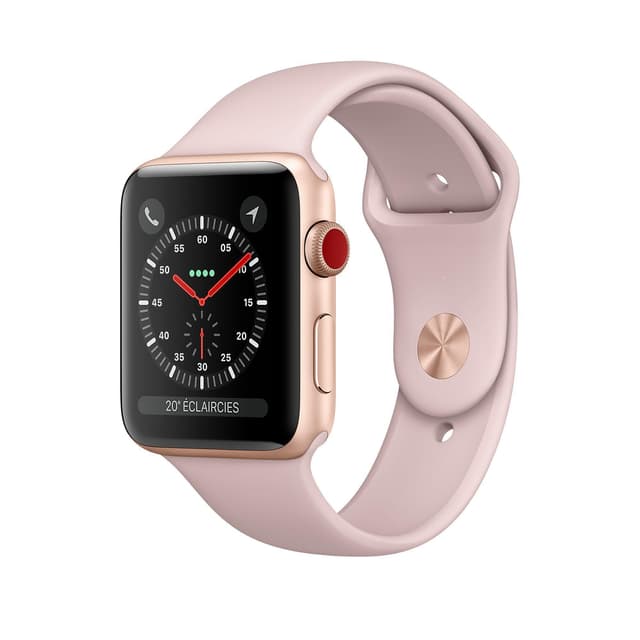 Apple Watch (Series 2) Setembro 2016 38 - Alumínio Dourado - Circuito desportivo Rosa (Sand)