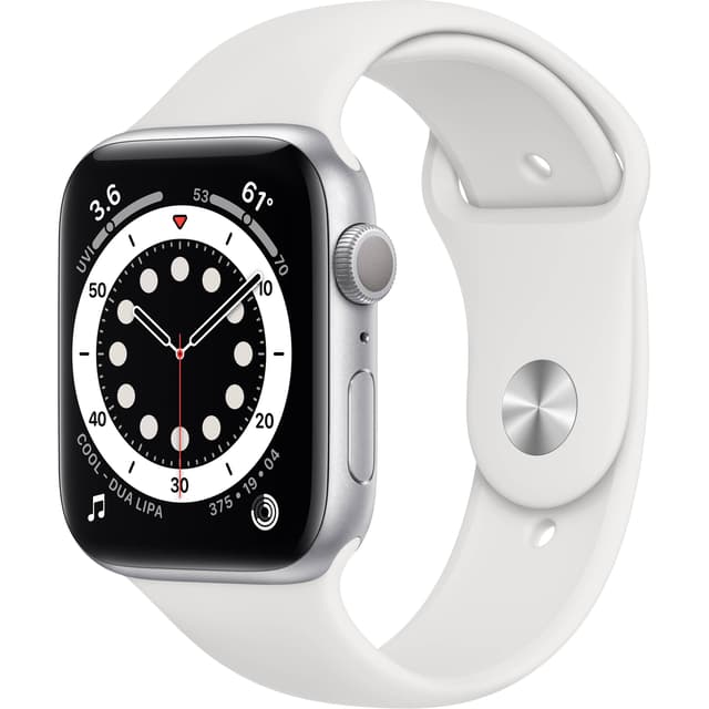 Apple Watch (Series 6) Setembro 2020 44 - Alumínio Prateado - Circuito desportivo Branco