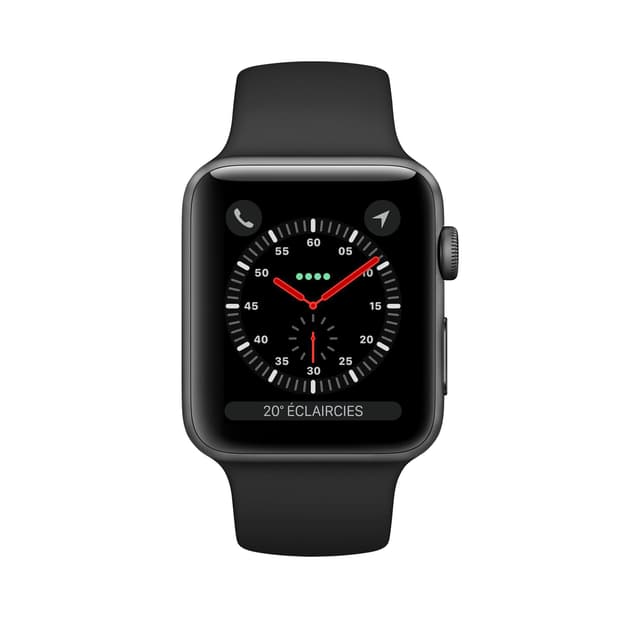 Apple Watch (Series 3) 2017 42 - Alumínio Cinzento sideral - Circuito desportivo Preto