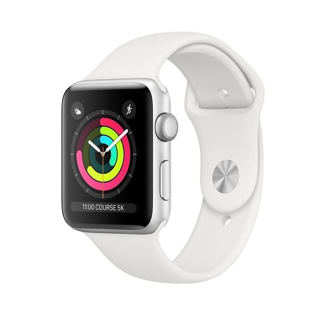 Apple Watch (Series 3) GPS + Celular 38 - Alumínio Prateado - Bracelete desportiva Branco