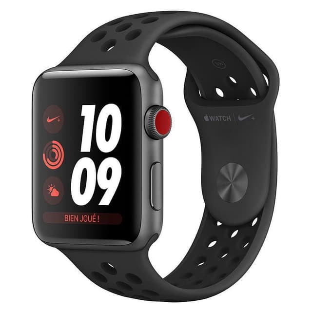 Apple Watch (Series 3) GPS + Celular 42 - Alumínio Cinzento sideral - Nike desportiva Preto